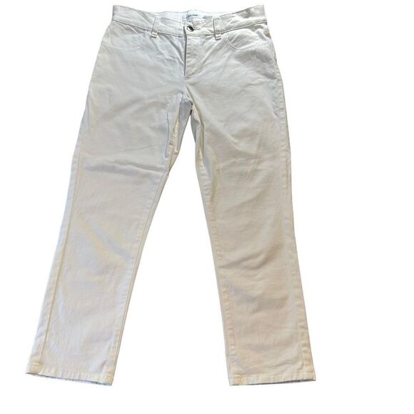 Calvin Klein White Denim Straight Leg Cropped Jeans - Size‎ 6 - Picture 6 of 10